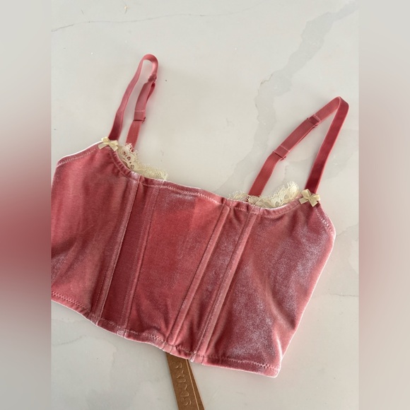 NWT | SKIMS | Limited Edition Velvet Lace Corset in Terracotta | Sz XXS - Picture 7 of 9